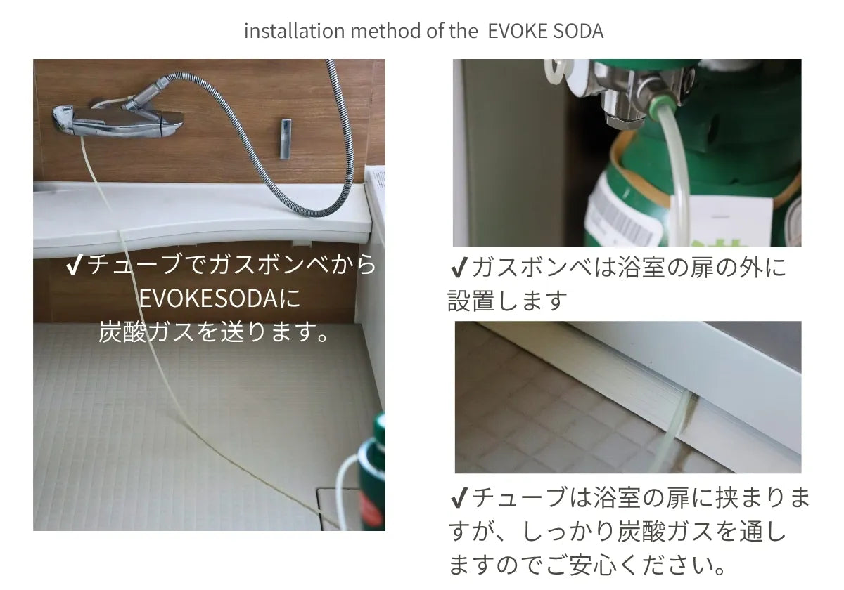 EVOKE SODAの取り付け方法や炭酸ガスボンベ設置場所について