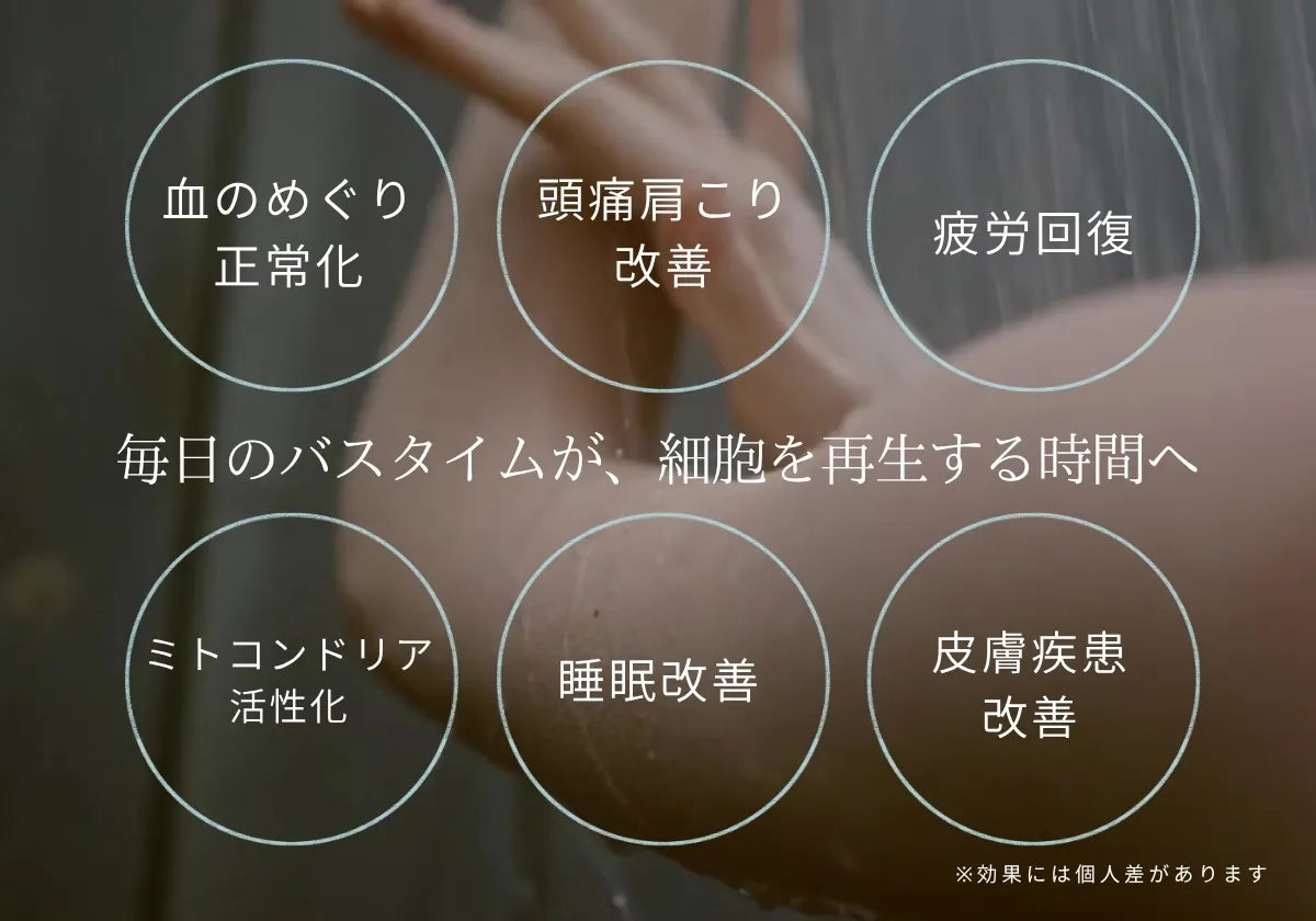 血の巡り正常化　頭痛肩こり改善　疲労回復　ミトコンドリア活性化　睡眠改善　皮膚疾患改善　など様々な効果が期待できる高濃度炭酸泉メーカーです